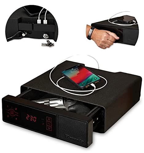 rfid card gun safe|nightstand gun safe with clock.